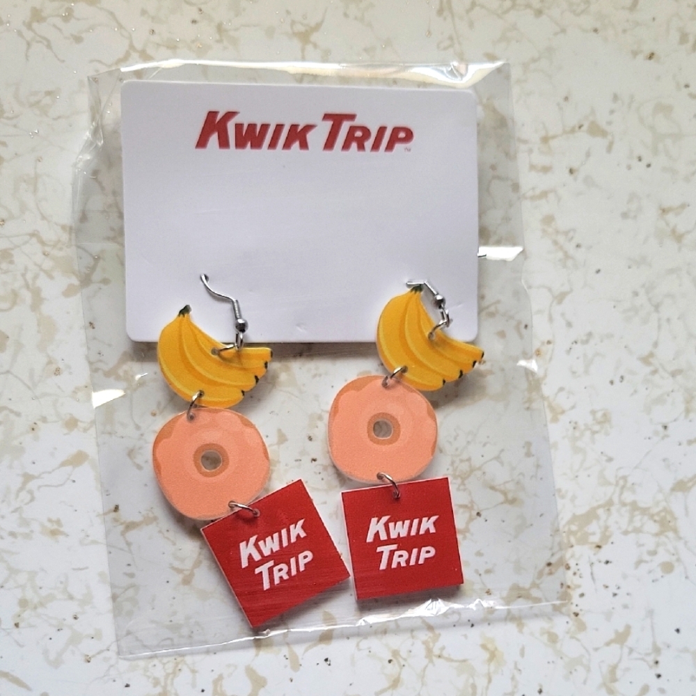 Kwik Trip Banana and Donut Earrings